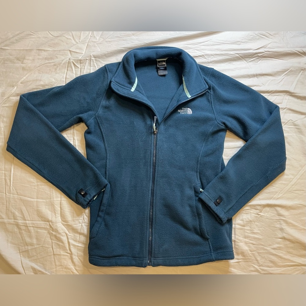 The North Face Fleece Zip Up Jacket (blue) size: Medium